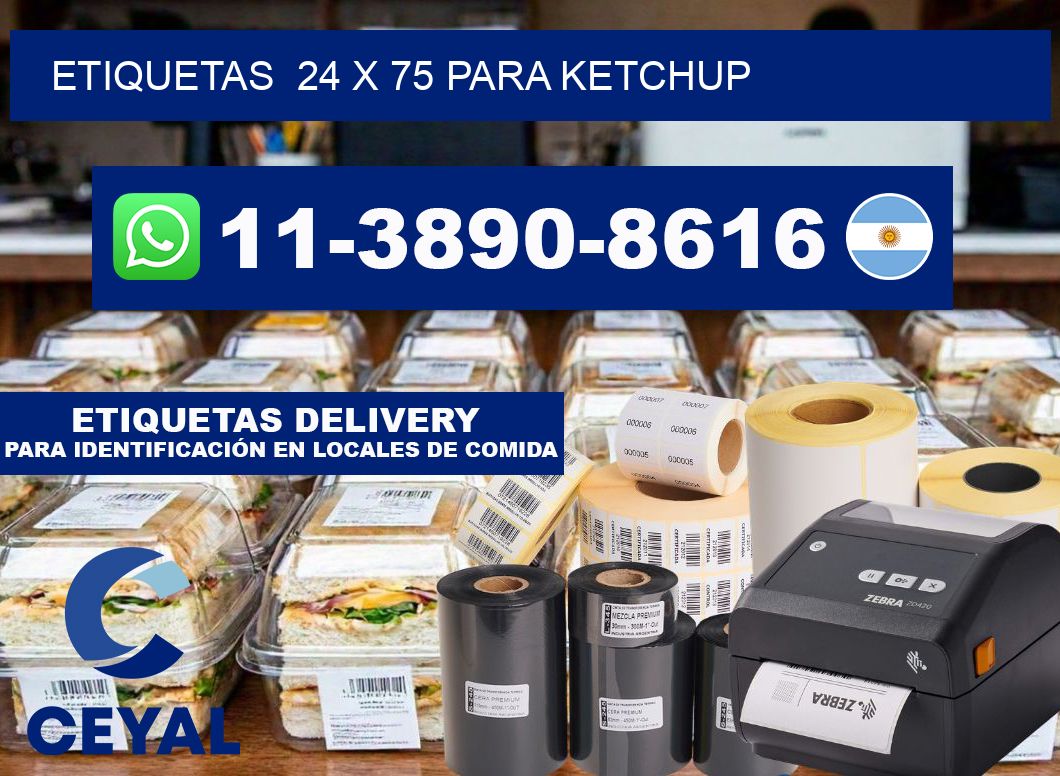 etiquetas  24 x 75 para Ketchup