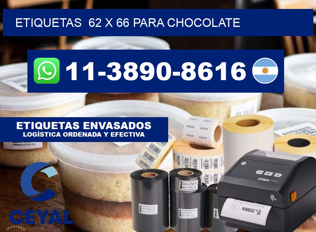etiquetas  62 x 66 para Chocolate