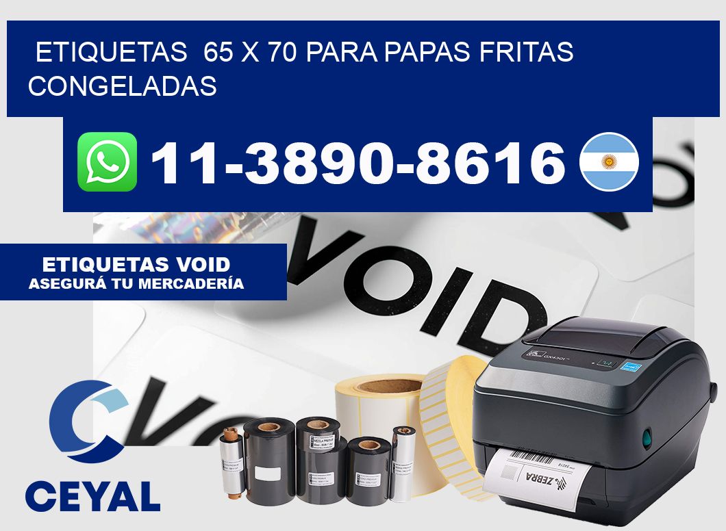 etiquetas  65 x 70 para Papas fritas congeladas