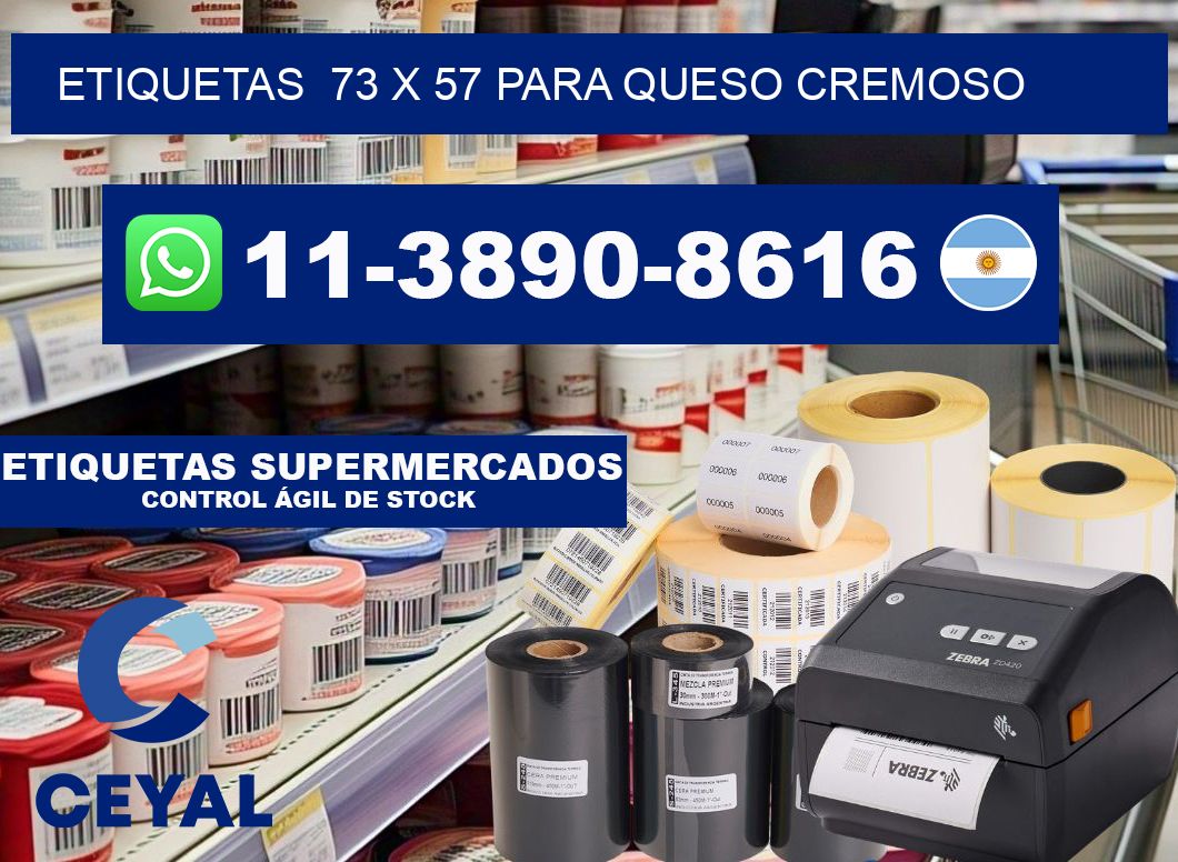etiquetas  73 x 57 para Queso cremoso