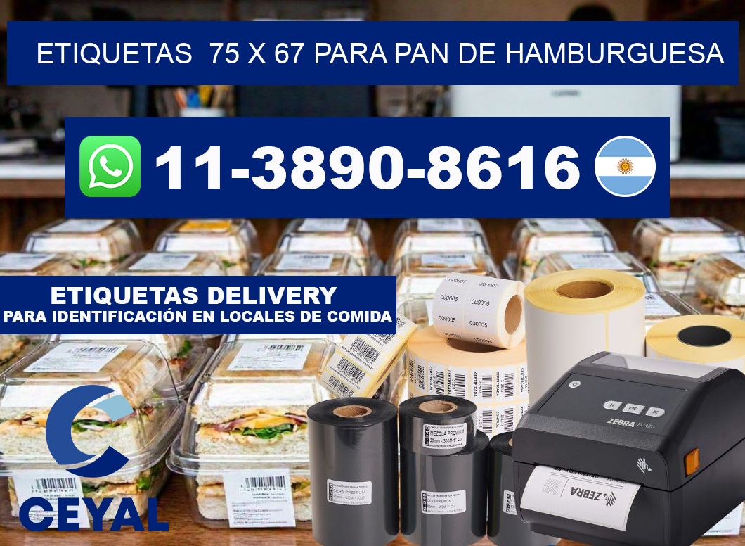 etiquetas  75 x 67 para Pan de hamburguesa