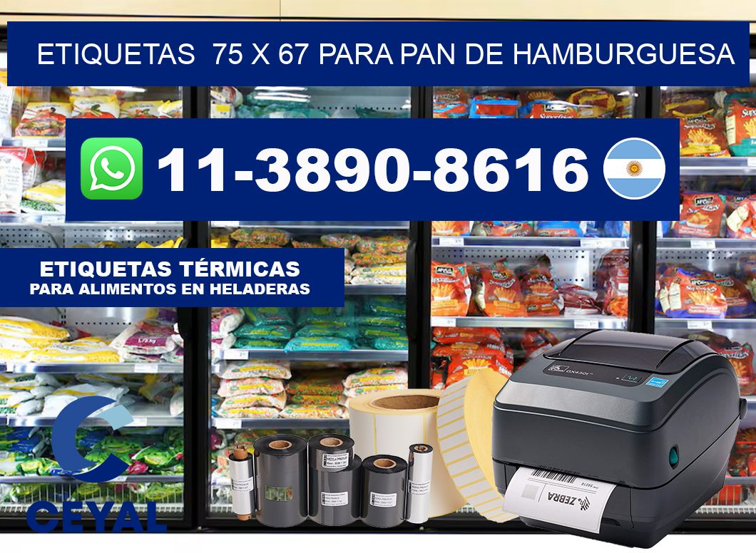 etiquetas  75 x 67 para Pan de hamburguesa