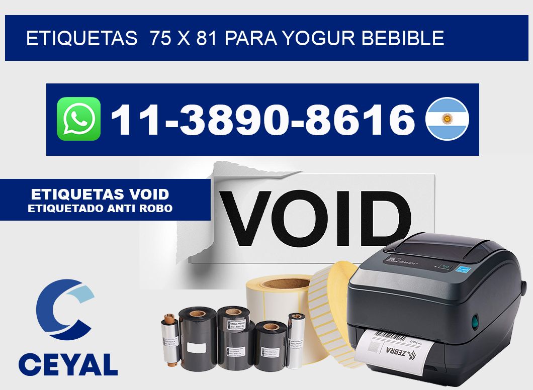 etiquetas  75 x 81 para Yogur bebible