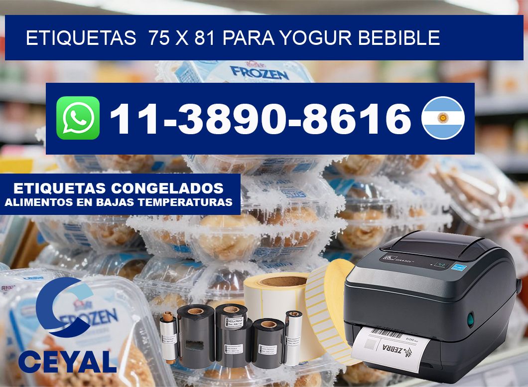 etiquetas  75 x 81 para Yogur bebible
