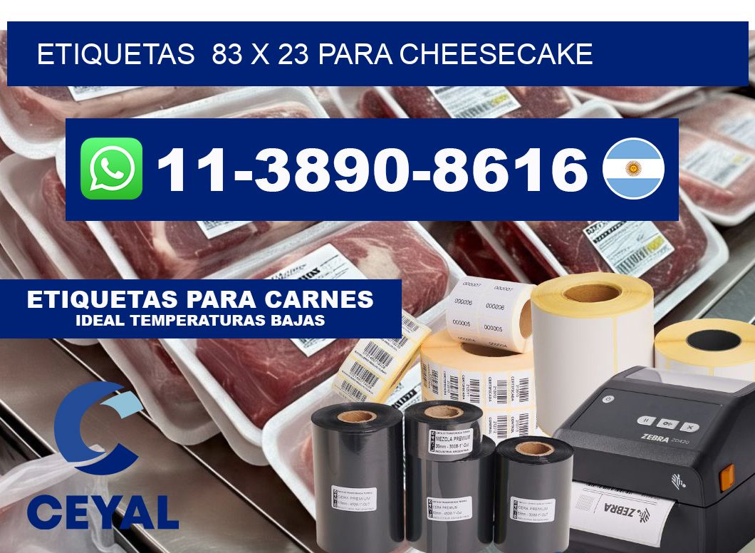 etiquetas  83 x 23 para Cheesecake