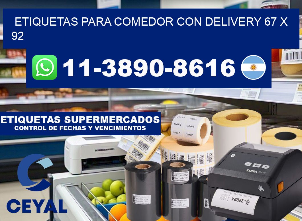 etiquetas para Comedor con delivery 67 x 92