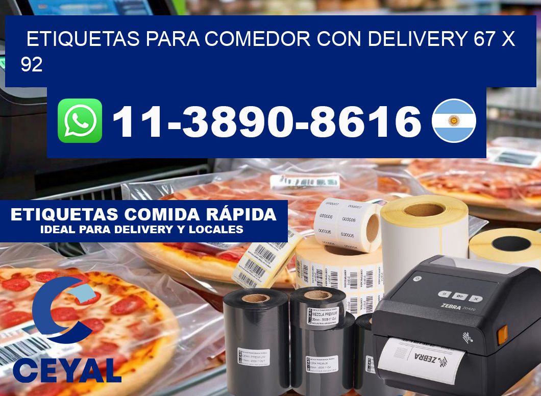 etiquetas para Comedor con delivery 67 x 92