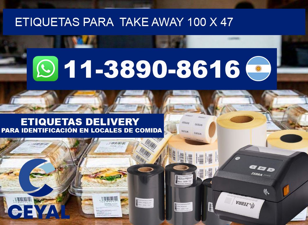 etiquetas para  Take away 100 x 47