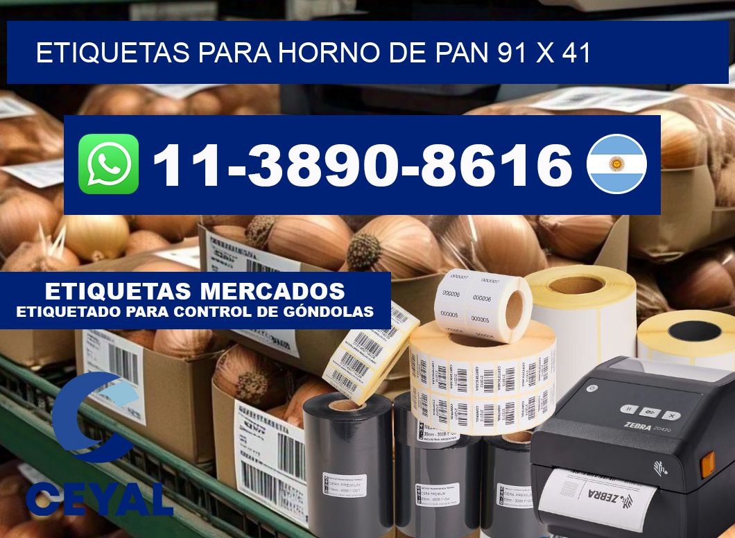 etiquetas para horno de pan 91 x 41
