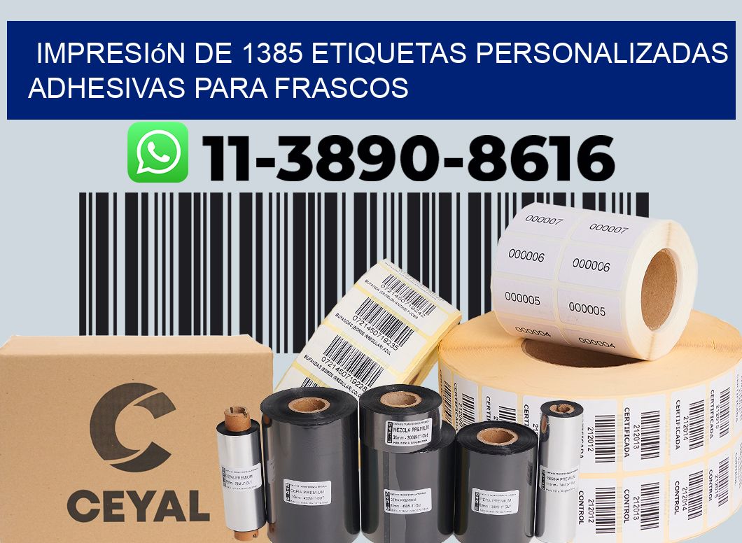 impresión de 1385 etiquetas personalizadas adhesivas para frascos