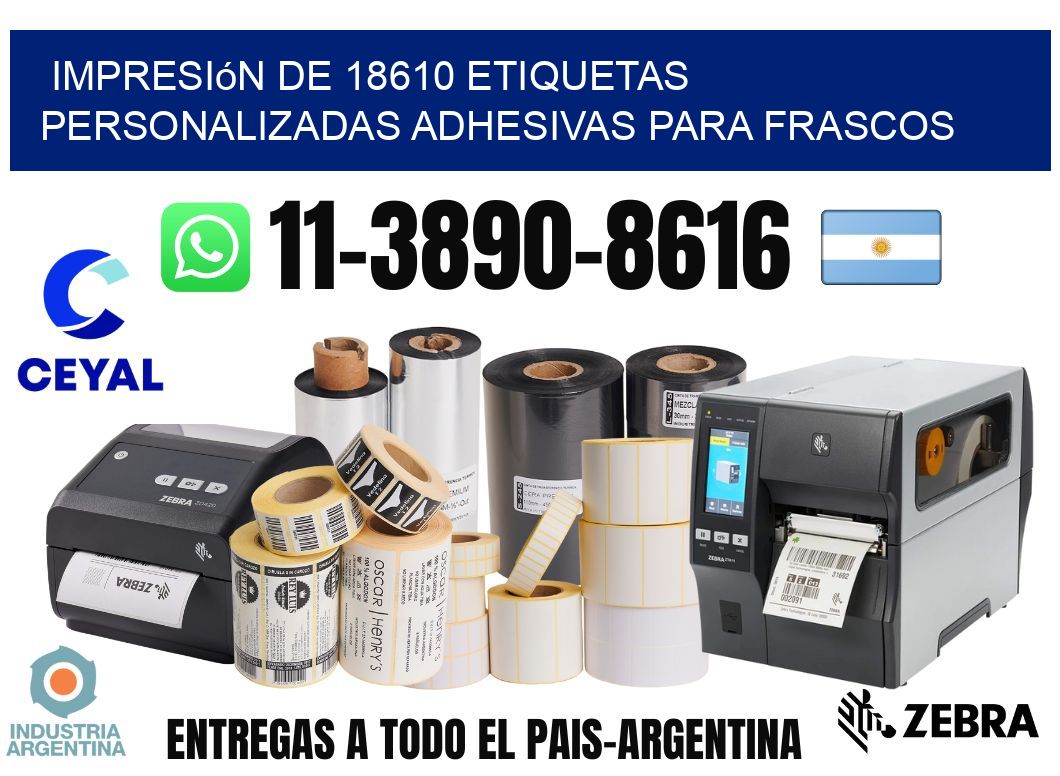 impresión de 18610 etiquetas personalizadas adhesivas para frascos