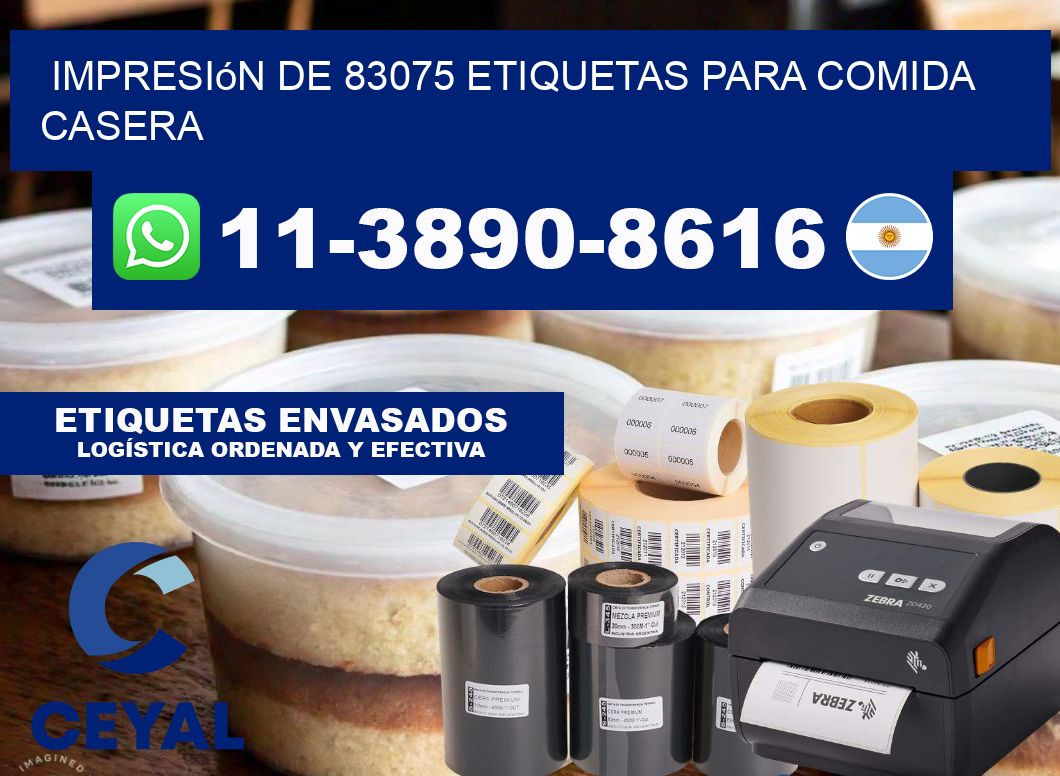 impresión de 83075 etiquetas para comida casera