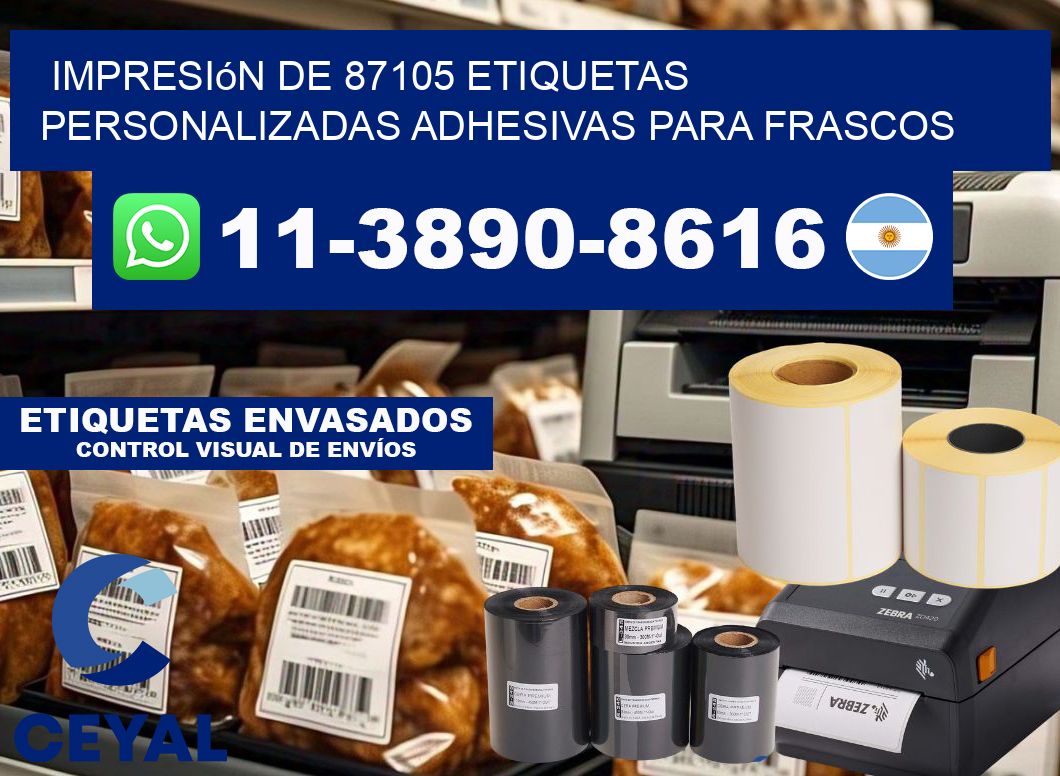 impresión de 87105 etiquetas personalizadas adhesivas para frascos