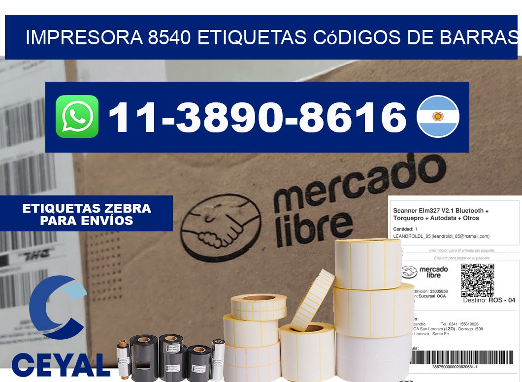 impresora 8540 etiquetas códigos de barras