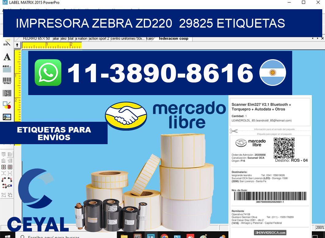 impresora zebra zd220 29825 etiquetas
