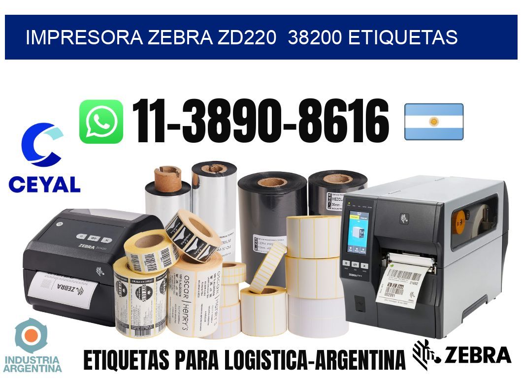 impresora zebra zd220  38200 etiquetas