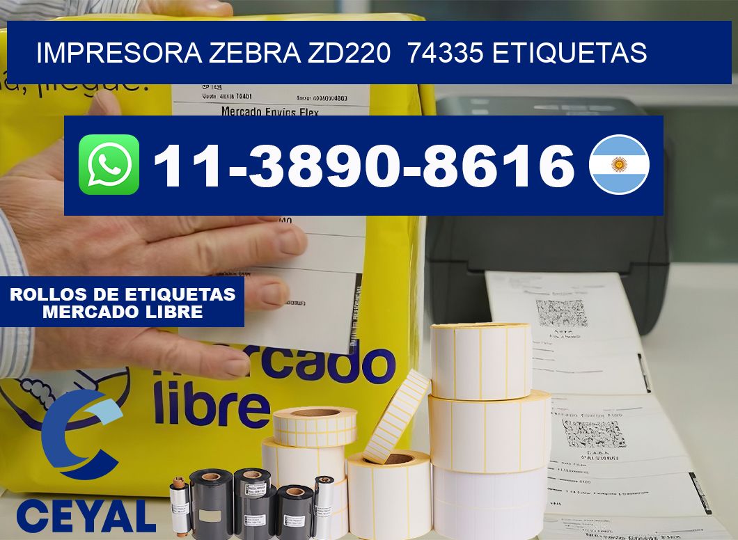 impresora zebra zd220  74335 etiquetas