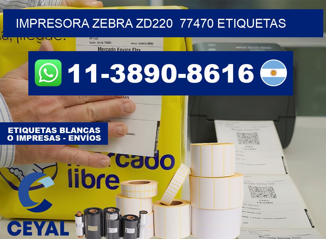 impresora zebra zd220  77470 etiquetas