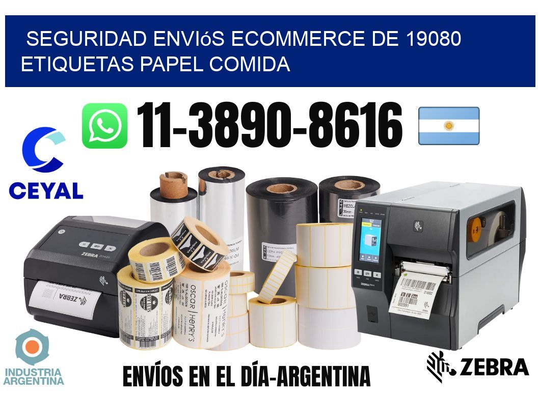 seguridad enviós ecommerce de 19080 etiquetas papel comida