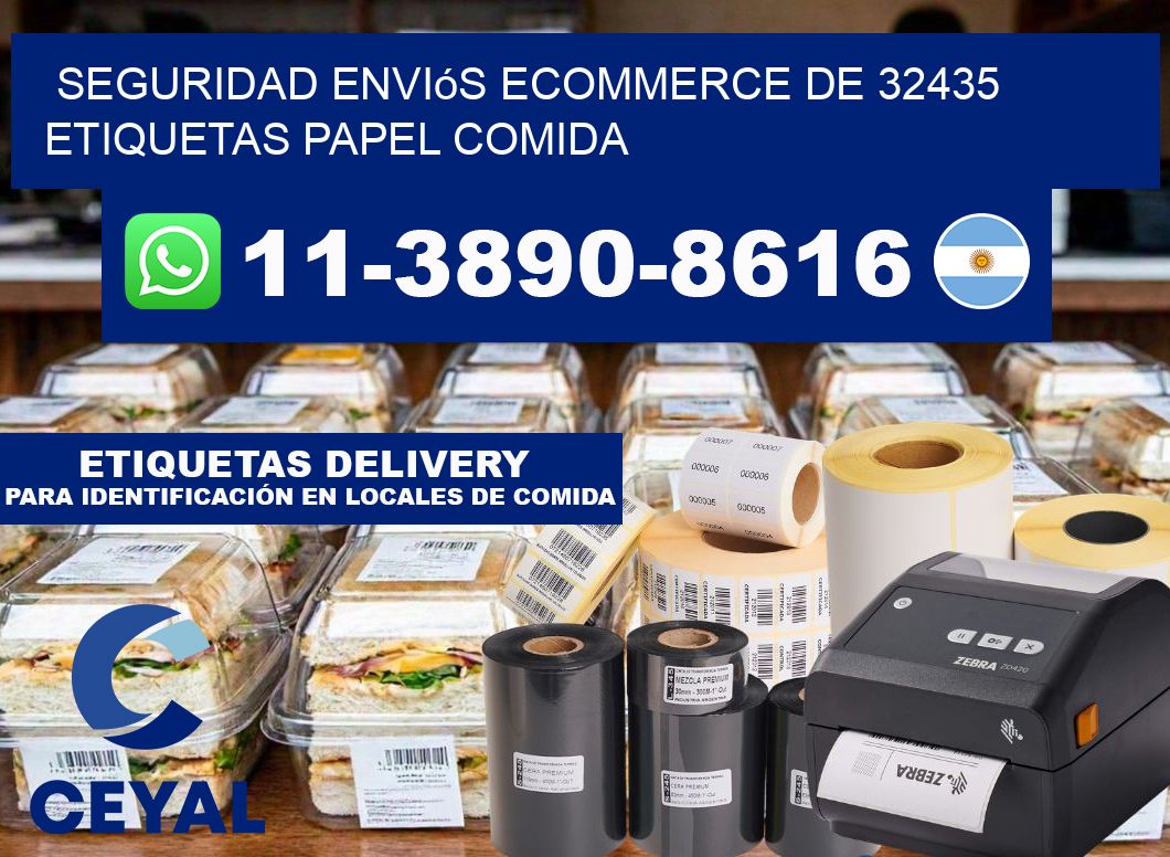 seguridad enviós ecommerce de 32435 etiquetas papel comida