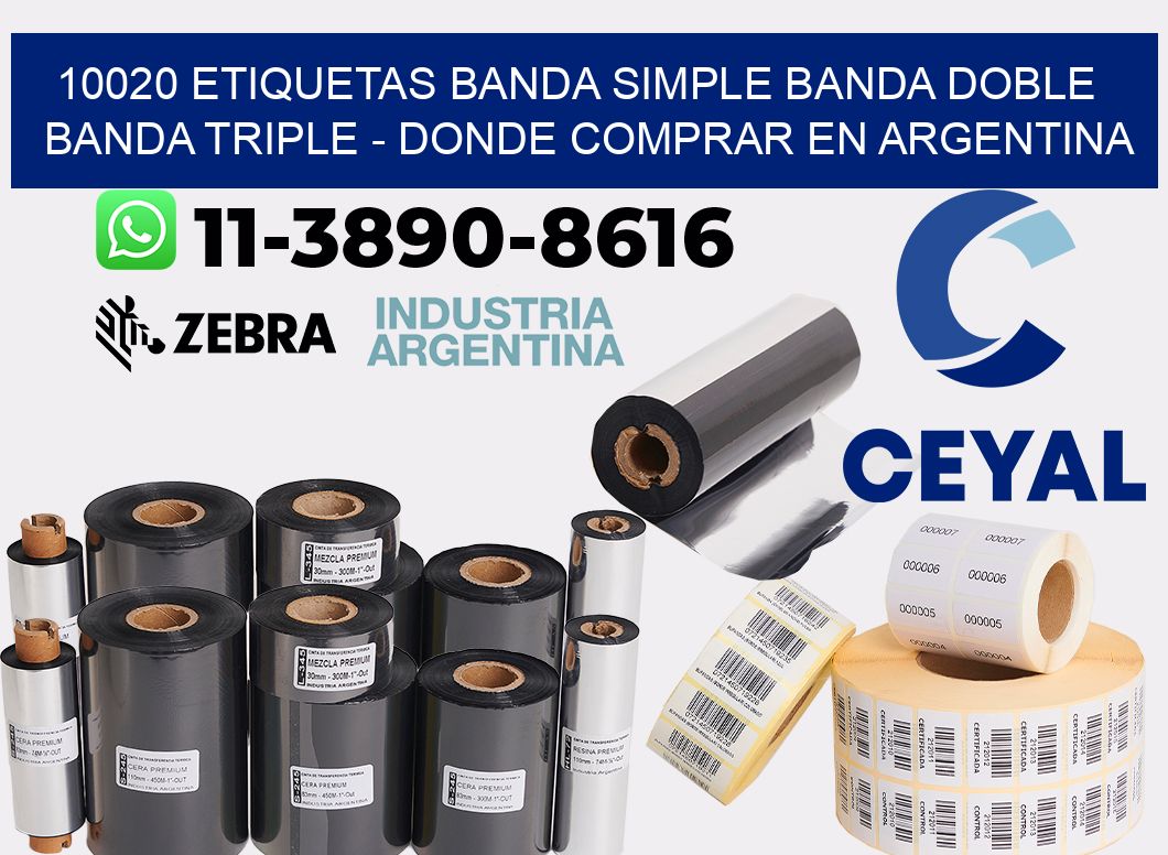 10020 etiquetas banda simple banda doble banda triple - Donde Comprar en Argentina
