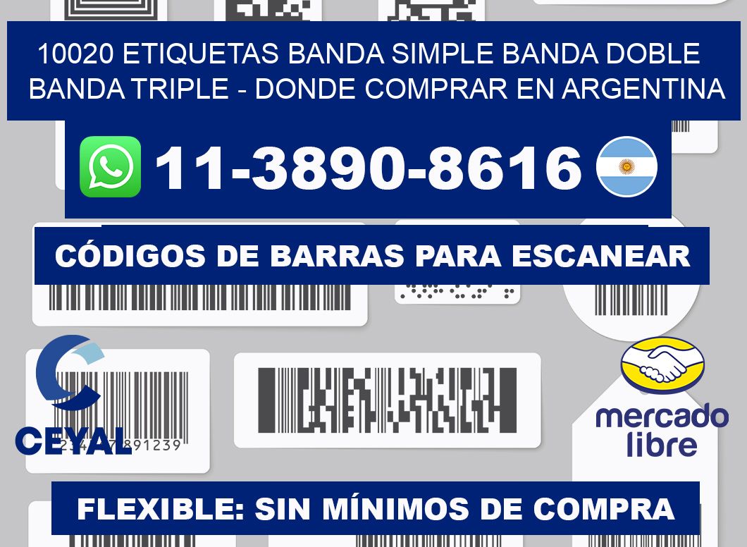 10020 etiquetas banda simple banda doble banda triple - Donde Comprar en Argentina