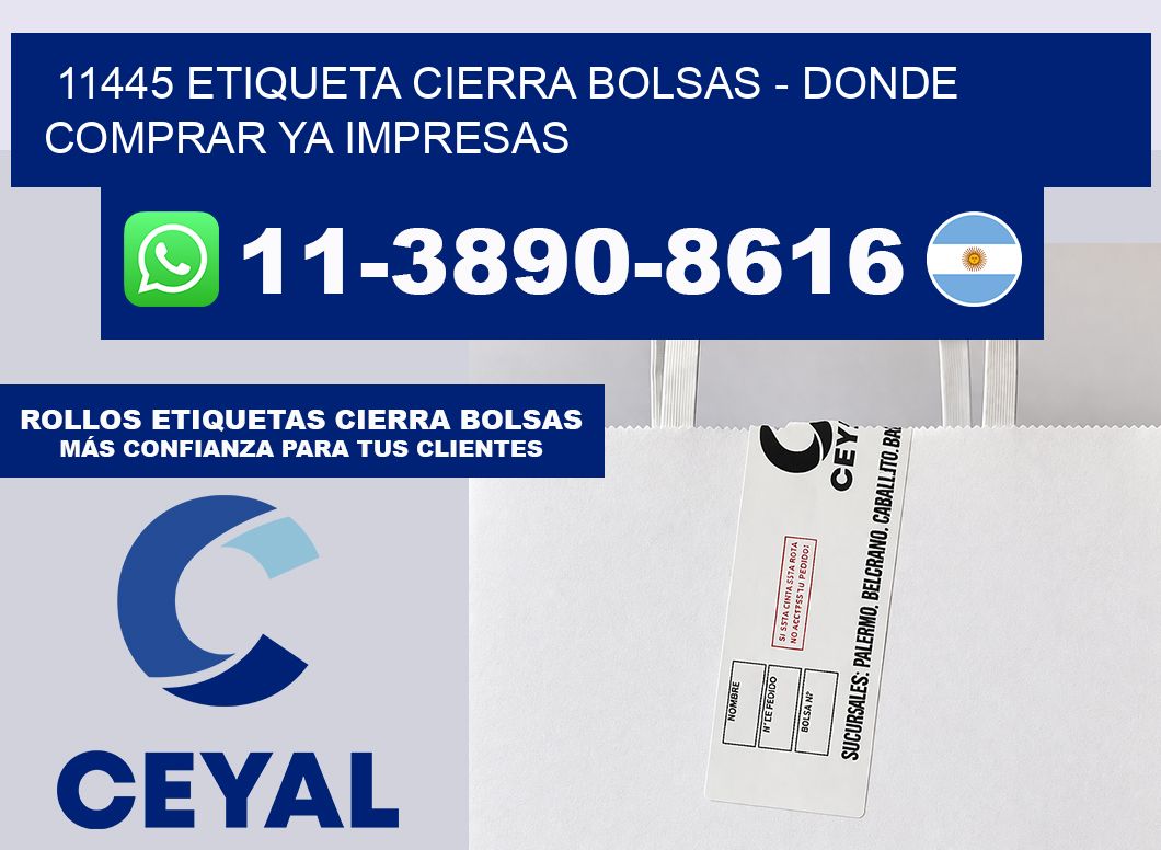 11445 etiqueta Cierra Bolsas – Donde Comprar ya impresas