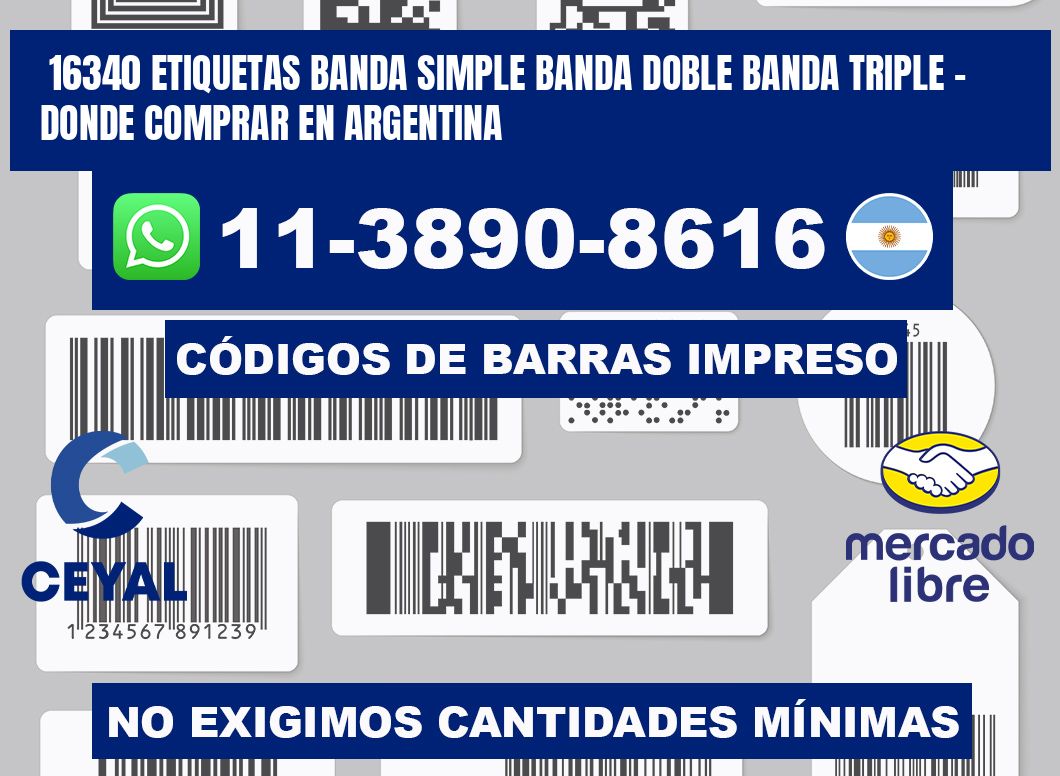 16340 etiquetas banda simple banda doble banda triple - Donde Comprar en Argentina