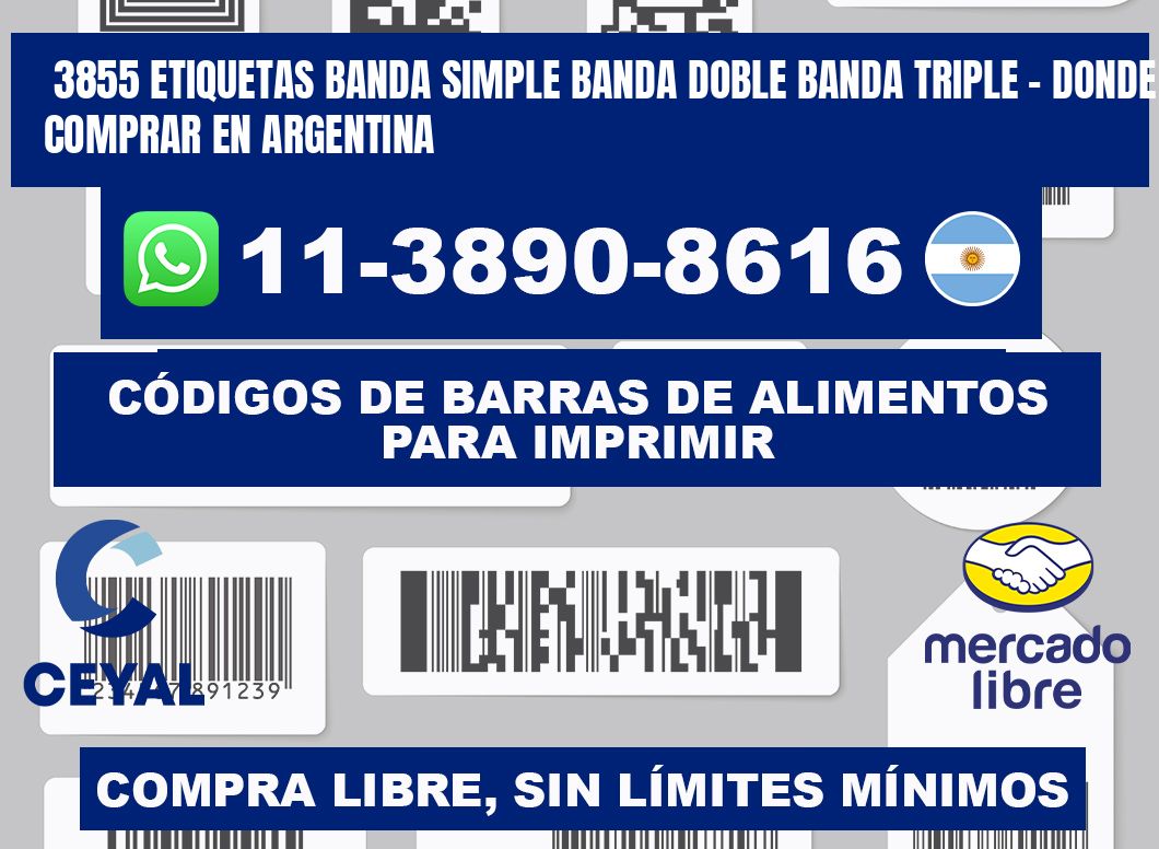 3855 etiquetas banda simple banda doble banda triple - Donde Comprar en Argentina