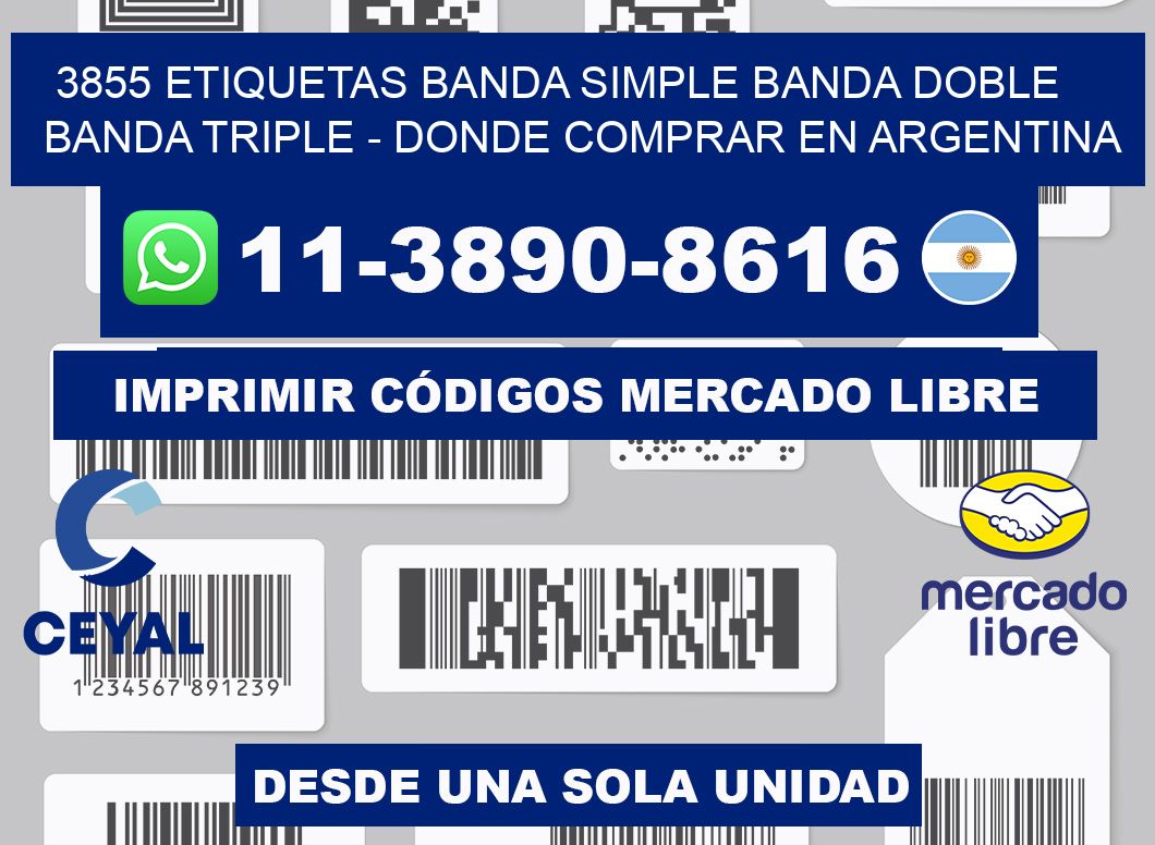3855 etiquetas banda simple banda doble banda triple - Donde Comprar en Argentina