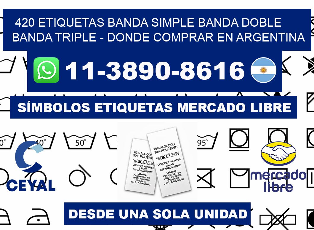420 etiquetas banda simple banda doble banda triple - Donde Comprar en Argentina