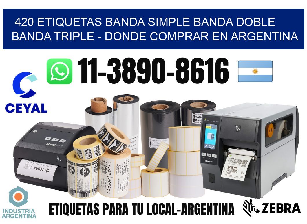 420 etiquetas banda simple banda doble banda triple - Donde Comprar en Argentina
