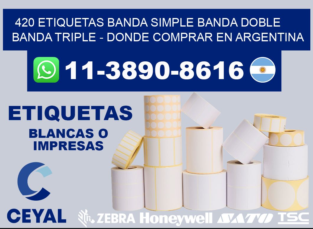 420 etiquetas banda simple banda doble banda triple - Donde Comprar en Argentina