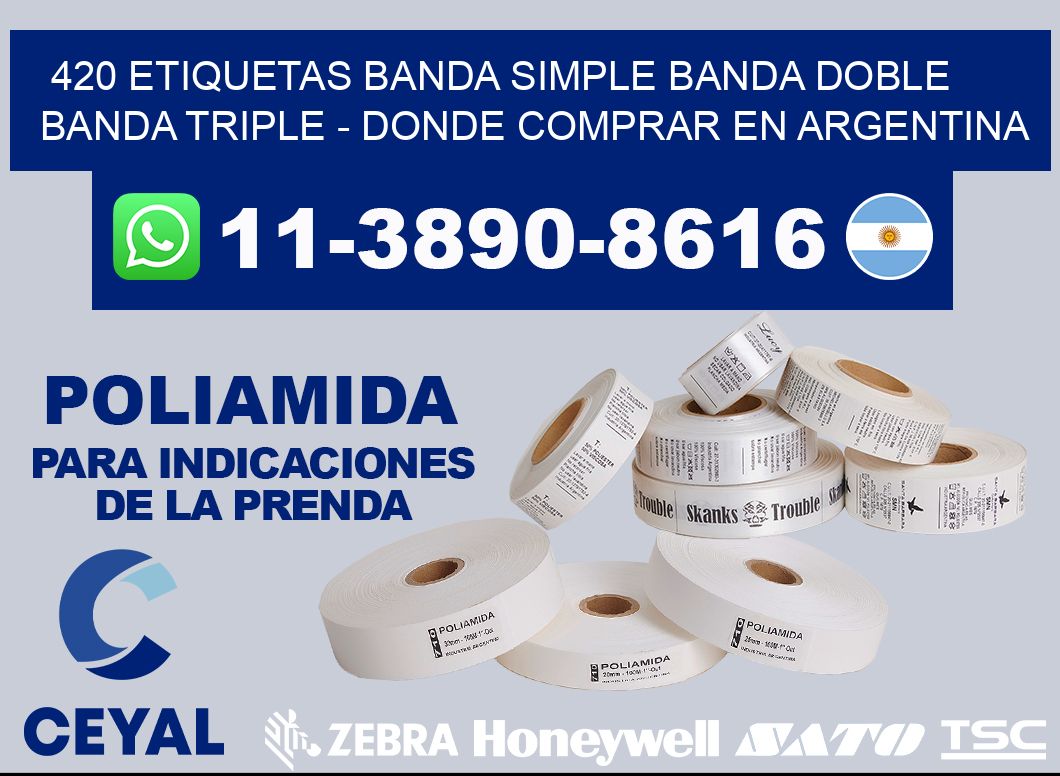 420 etiquetas banda simple banda doble banda triple - Donde Comprar en Argentina