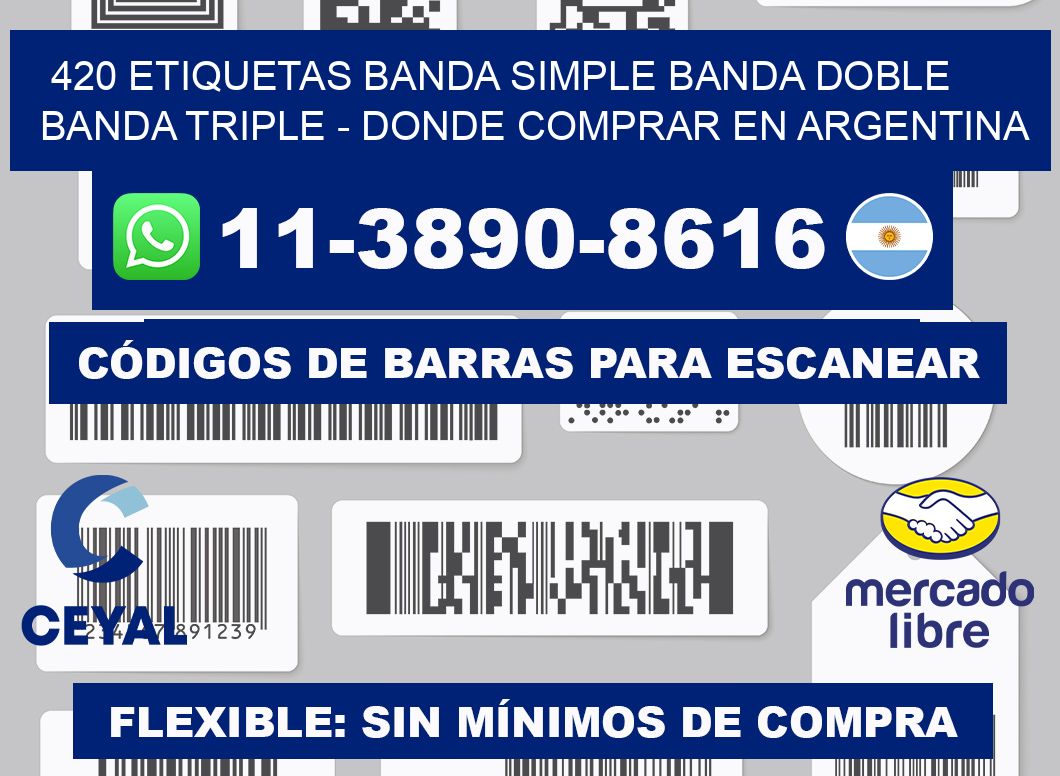 420 etiquetas banda simple banda doble banda triple - Donde Comprar en Argentina