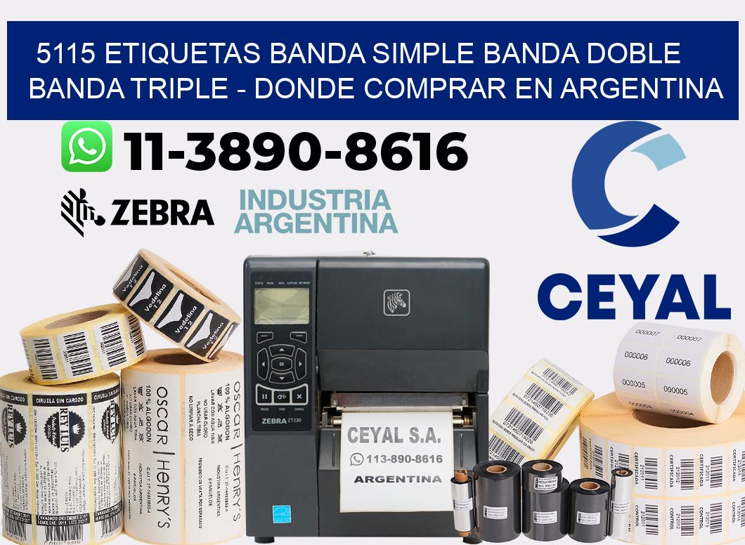 5115 etiquetas banda simple banda doble banda triple - Donde Comprar en Argentina