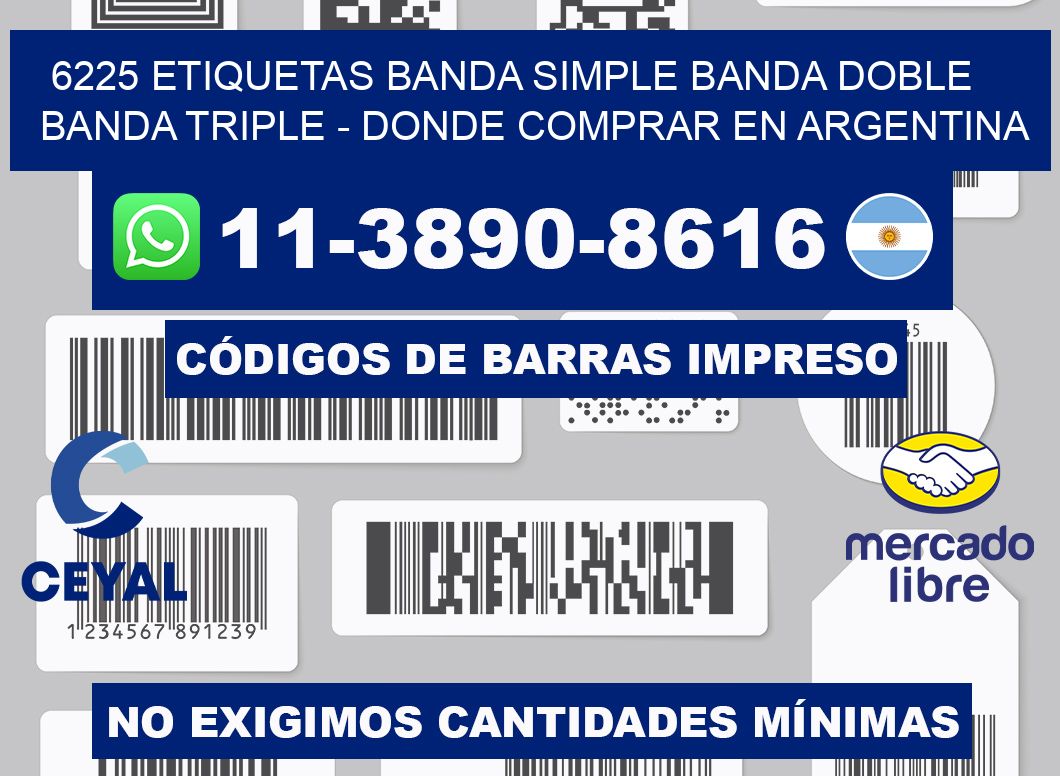 6225 etiquetas banda simple banda doble banda triple - Donde Comprar en Argentina