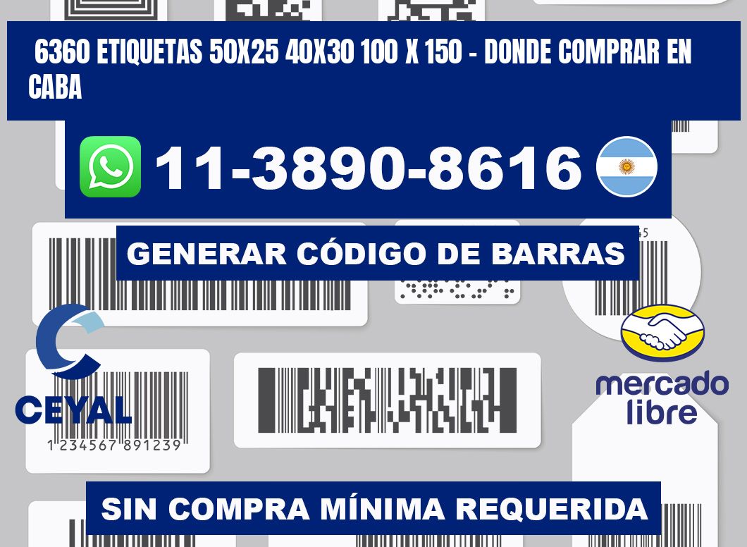 6360 etiquetas 50x25 40x30 100 x 150 - Donde Comprar en Caba