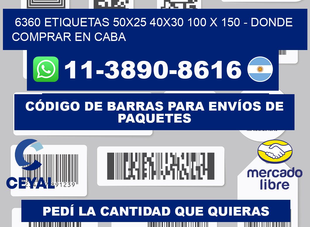 6360 etiquetas 50x25 40x30 100 x 150 - Donde Comprar en Caba