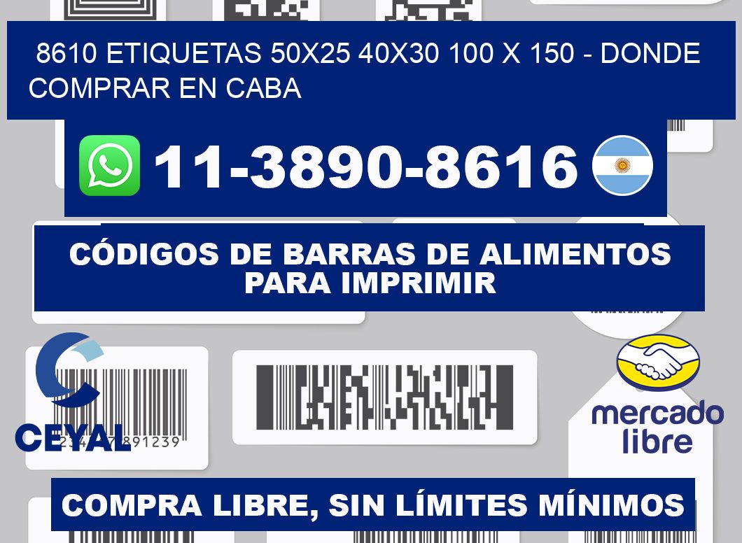 8610 etiquetas 50x25 40x30 100 x 150 - Donde Comprar en Caba