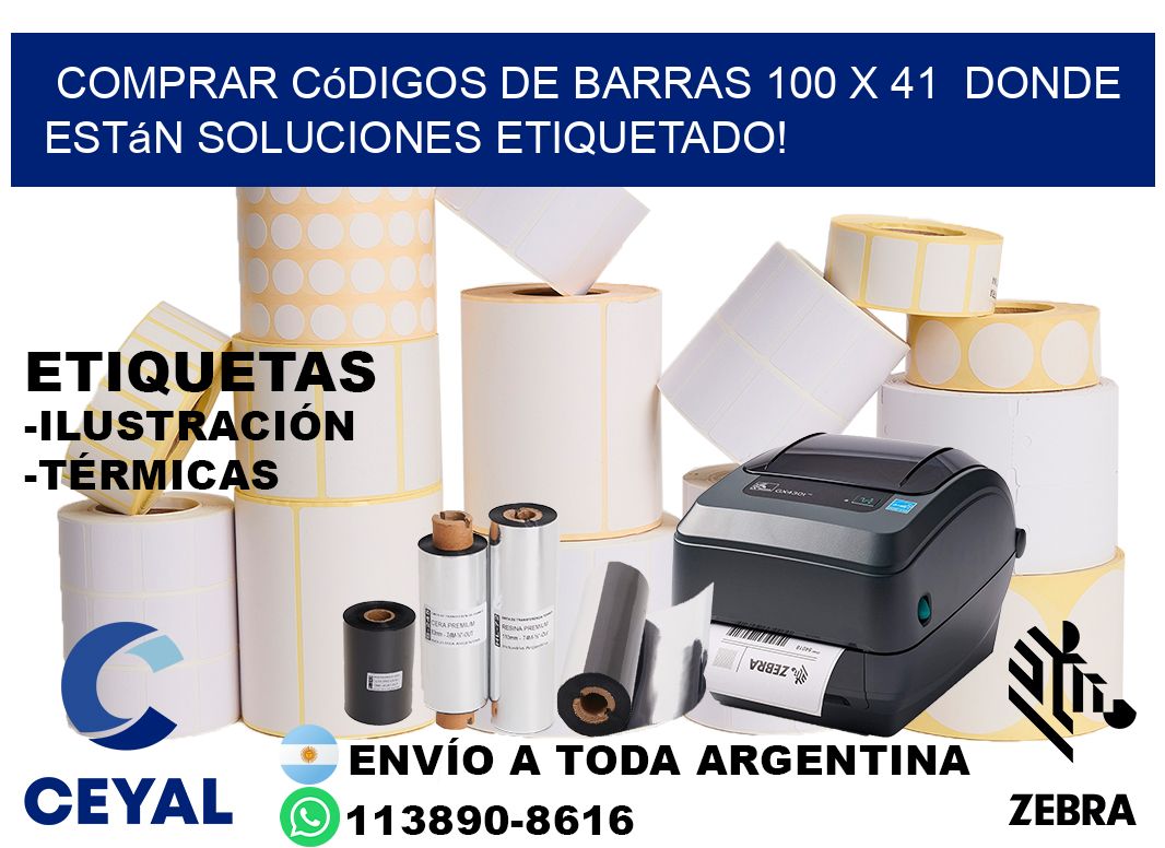 Comprar códigos de barras 100 x 41  donde están soluciones etiquetado!