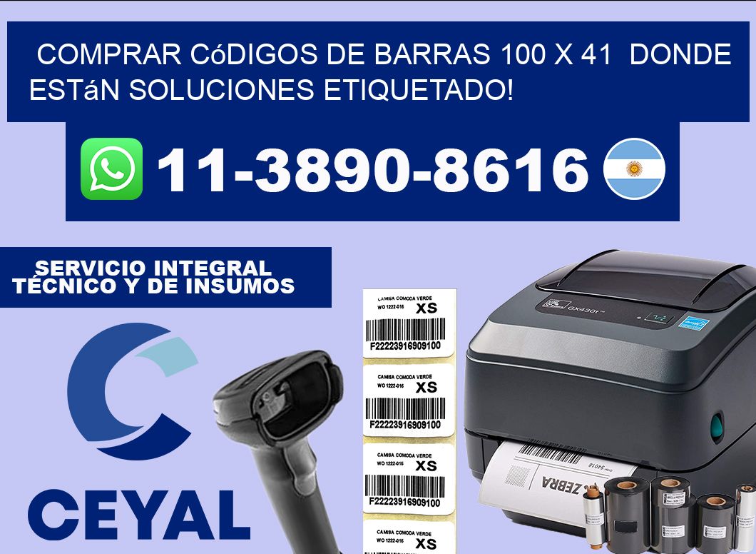 Comprar códigos de barras 100 x 41  donde están soluciones etiquetado!