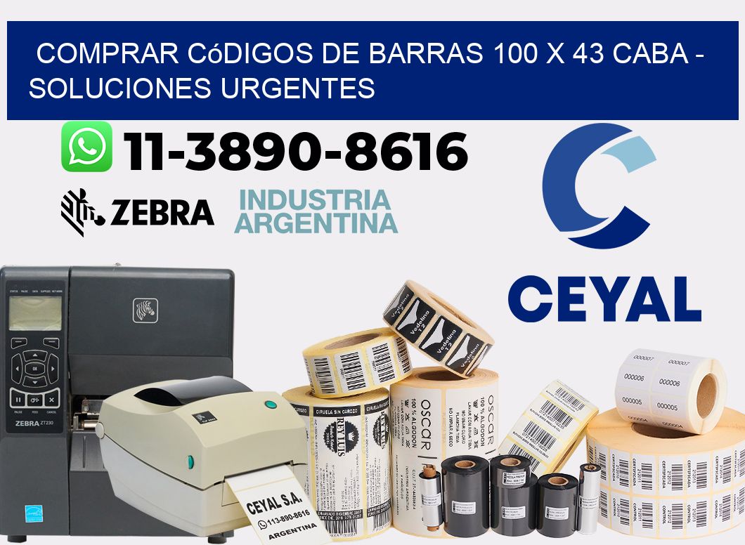 Comprar códigos de barras 100 x 43 CABA - soluciones urgentes