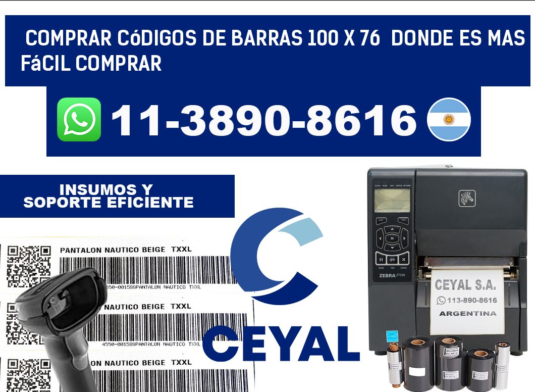 Comprar códigos de barras 100 x 76  Donde es mas fácil comprar
