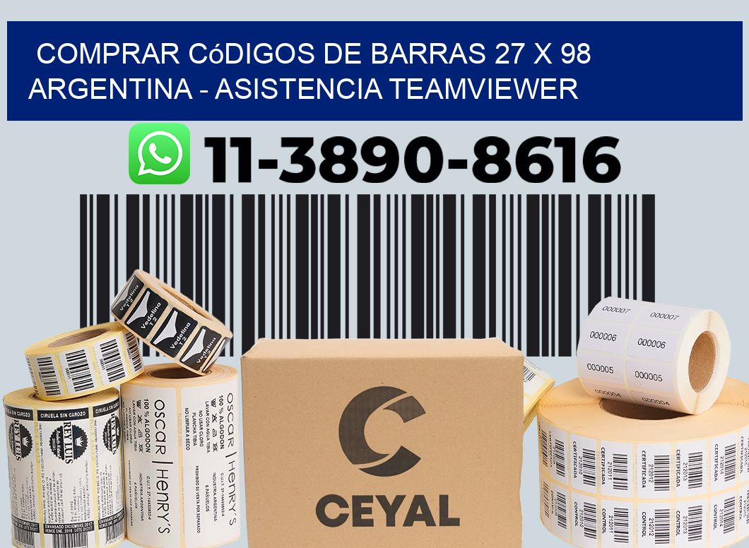 Comprar códigos de barras 27 x 98 argentina - asistencia teamviewer