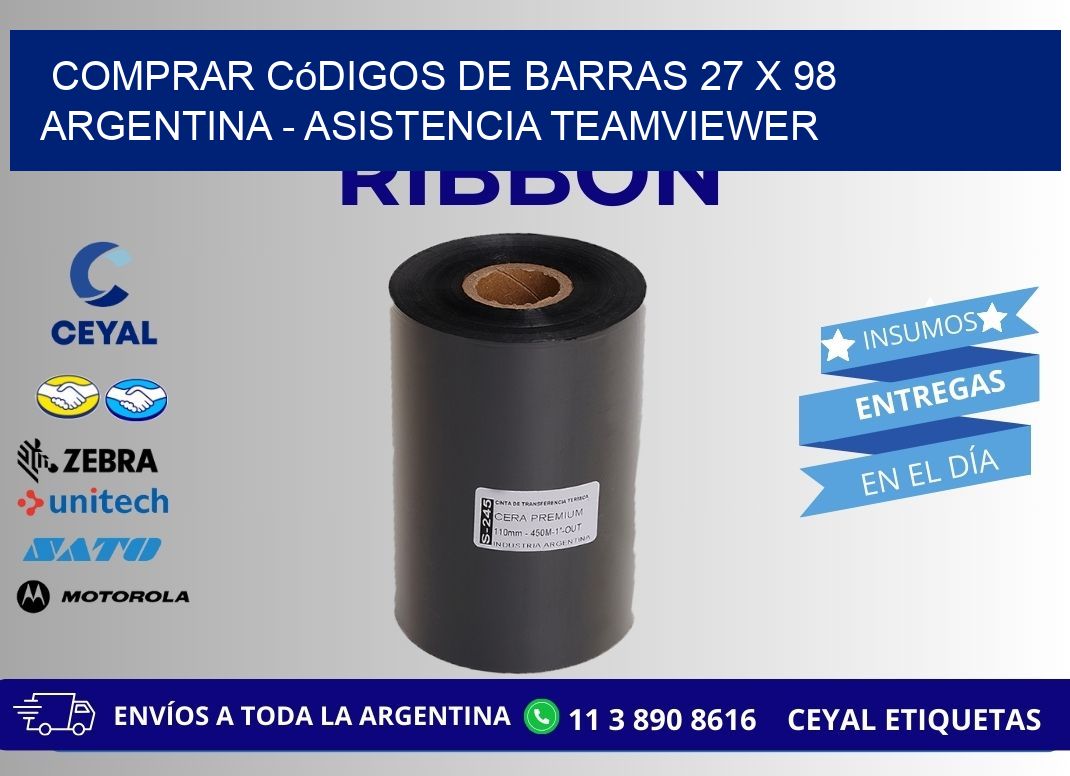 Comprar códigos de barras 27 x 98 argentina - asistencia teamviewer