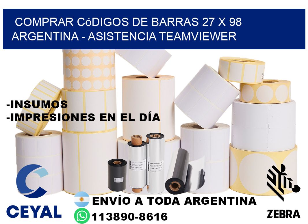 Comprar códigos de barras 27 x 98 argentina - asistencia teamviewer