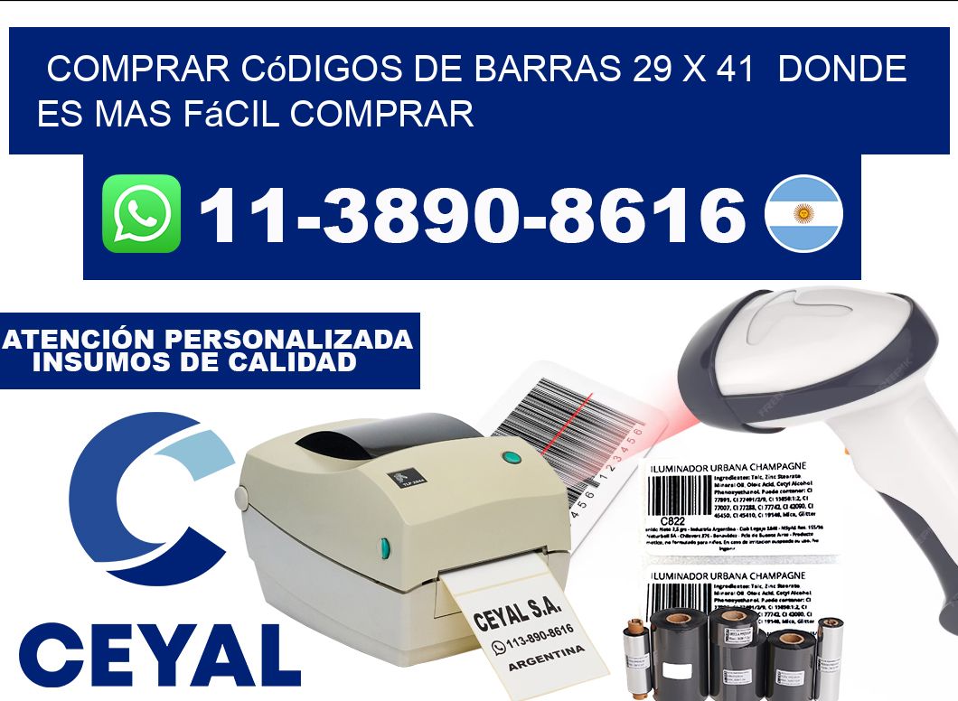 Comprar códigos de barras 29 x 41  Donde es mas fácil comprar