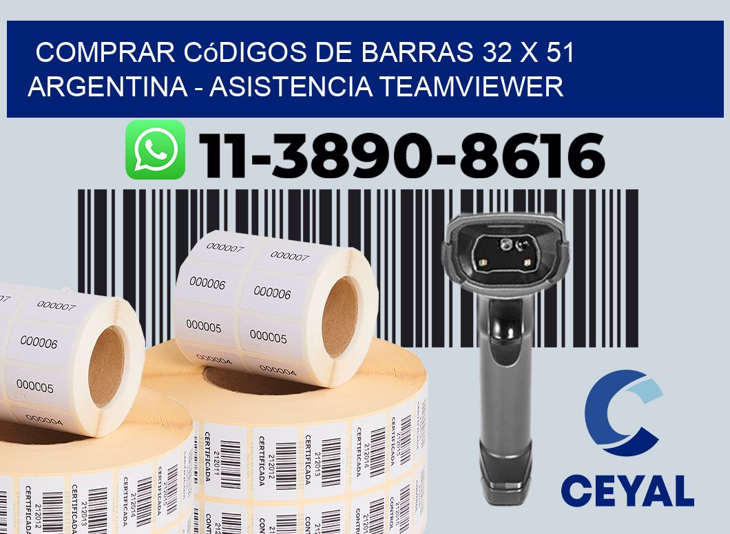 Comprar códigos de barras 32 x 51 argentina - asistencia teamviewer