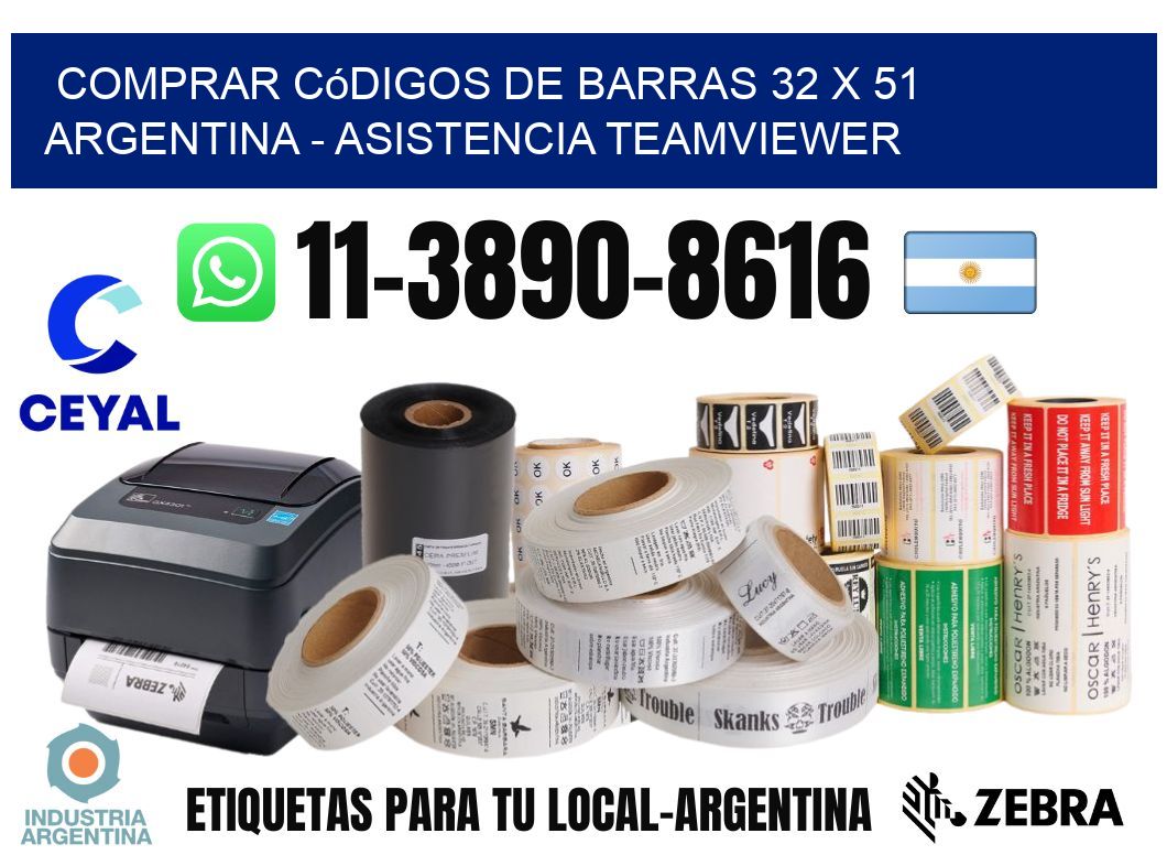 Comprar códigos de barras 32 x 51 argentina - asistencia teamviewer